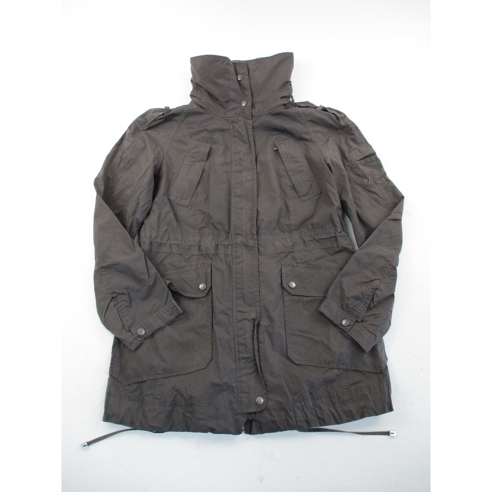 Cole‎ Haan Utility Jacket Women Medium Gray Field Military Pocket Lightweight